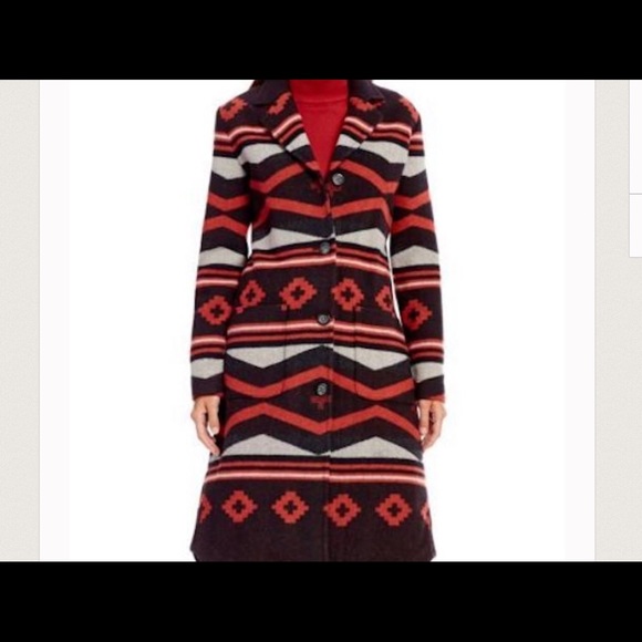Pendleton Saddle Mountain Wool Blanket Long Coat. - Picture 3 of 4